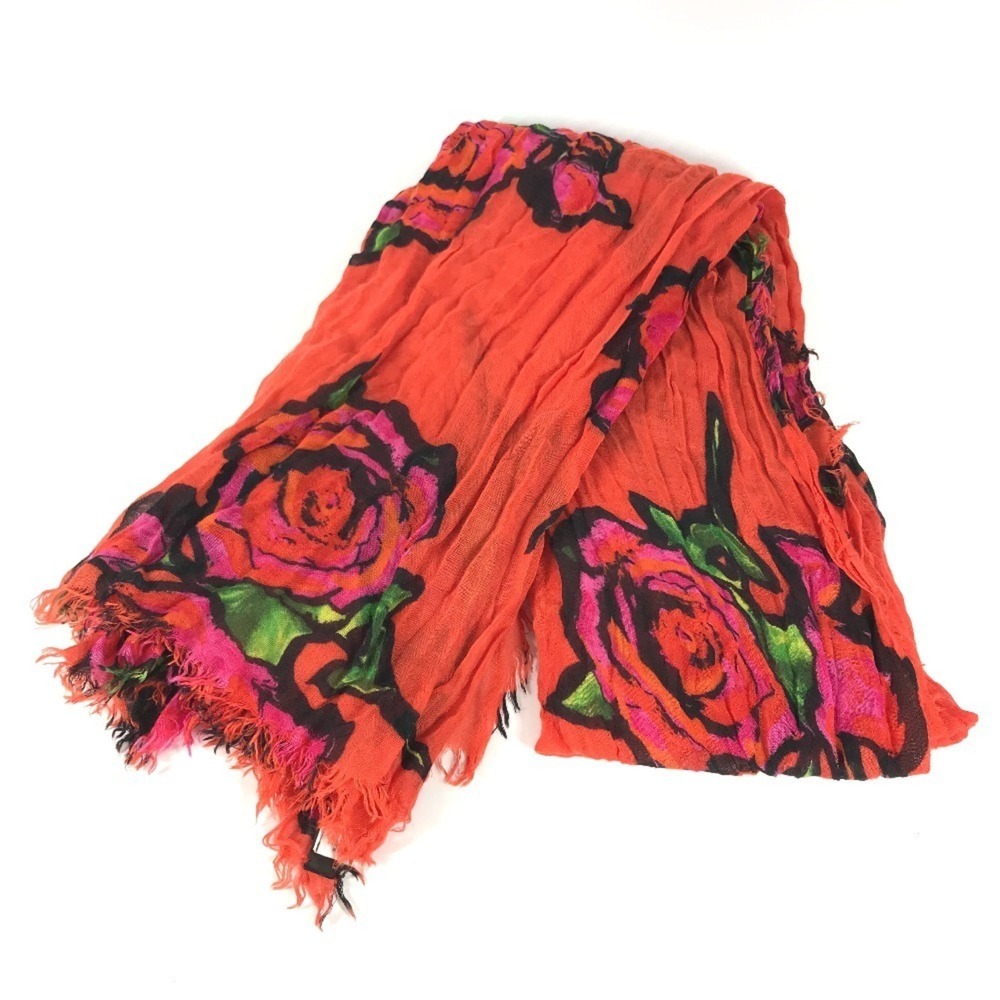 LOUIS VUITTON M72380 Shawl, Fringe, Etol Rose, Logo, Large Stole, Cashmere, S...